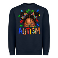Navy autism afro girl Heavyweight Sweatshirt - texasbilliewilder