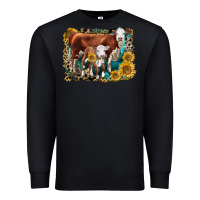 Black Hereford Cow and Hereford Calf With Leopard Premium Sweatshirt - LillyAllenDesigns