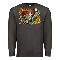 Smoke Hereford Cow and Hereford Calf With Leopard Premium Sweatshirt - LillyAllenDesigns
