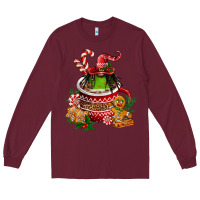 Burgundy christmas coffee afro gnome Long Sleeve Tee - FaDigitalArtStudio