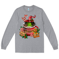 Heather Grey christmas coffee afro gnome Long Sleeve Tee - FaDigitalArtStudio