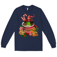 Navy christmas coffee afro gnome Long Sleeve Tee - FaDigitalArtStudio