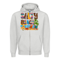 Dove Grey salty beach Zipper Hoodie - AdoDesignShop