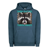Pigment Midnight Navy sweet but will throw hands Urban Hoodie - Artiststas