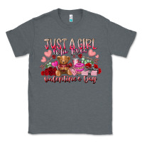 Charcoal Heather just  girl who loves valentines day Classic Tee - RacoonDesign