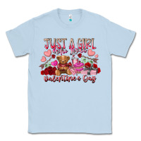 Dusty Blue just  girl who loves valentines day Classic Tee - RacoonDesign