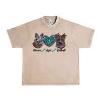 French Oak peace love pitbull Urban Heavy Tee - RanaPortraitStore