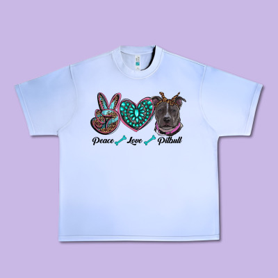 Peace Love Pitbull Urban Heavy Tee Designed By Ranaportraitstore