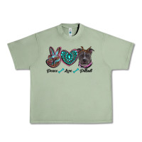 Oil Green peace love pitbull Urban Heavy Tee - RanaPortraitStore