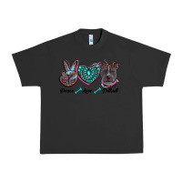 Pigment Black peace love pitbull Urban Heavy Tee - RanaPortraitStore