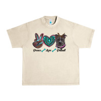 Sandshell peace love pitbull Urban Heavy Tee - RanaPortraitStore