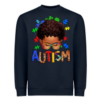 Navy autism afro kid Heavyweight Sweatshirt - texasbilliewilder