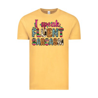 Vintage Mustard i speak fluent sarcasm Vintage Tee - Zillion Design Studio