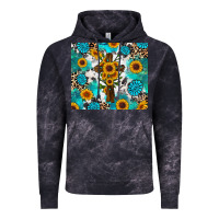 Cloud Black sunflower cross cowhide gemstones Vintage Hoodie - RanaPortraitStore
