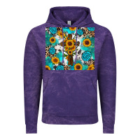 Cloud Purple sunflower cross cowhide gemstones Vintage Hoodie - RanaPortraitStore