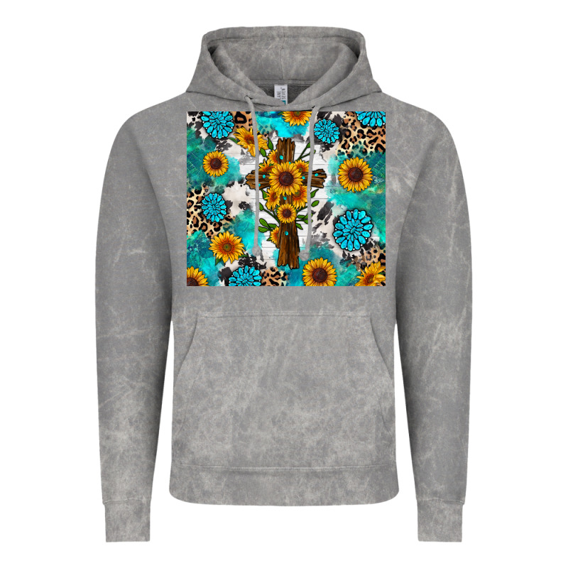 Sunflower Cross Cowhide Gemstones Vintage Hoodie by RanaPortraitStore | Teevron