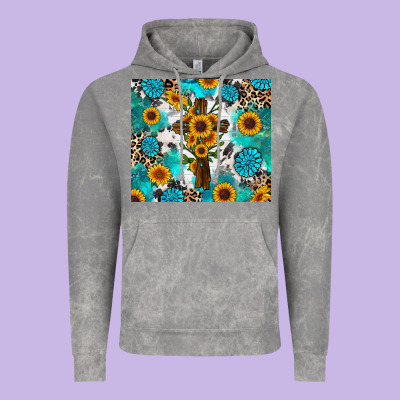 Sunflower Cross Cowhide Gemstones Vintage Hoodie Designed By Ranaportraitstore