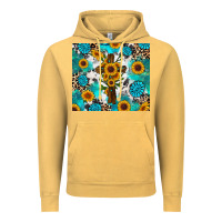 Vintage Mustard sunflower cross cowhide gemstones Vintage Hoodie - RanaPortraitStore