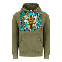 Vintage Olive sunflower cross cowhide gemstones Vintage Hoodie - RanaPortraitStore