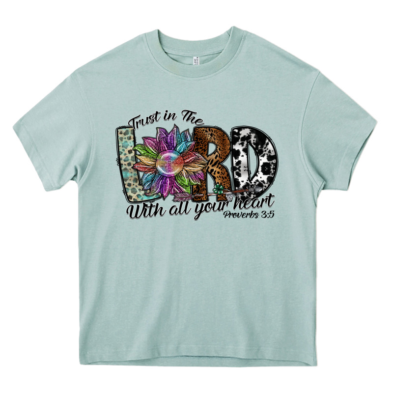 Trust In The Lord With All Your Heart Heavy Core Tee by SublimationCraftShop | Teevron