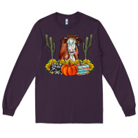 Plum Fall Cow Long Sleeve Tee - CowhideDigitalArt