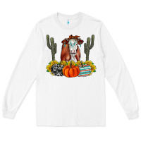 White Fall Cow Long Sleeve Tee - CowhideDigitalArt