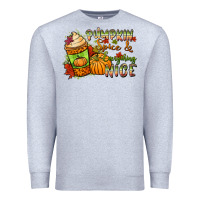 Heather Grey Pumpkin spice everything nice Premium Sweatshirt - NancyCooperArtShop