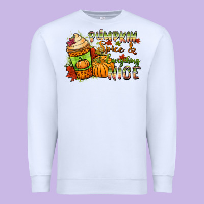 Pumpkin Spice Everything Nice Premium Sweatshirt Designed By Nancycooperartshop