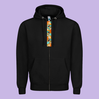 Pumpkin Caffee Zipper Hoodie Designed By Bundleandbundleshop