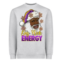 Heather Grey big nick energy purple and gold afro santa Heavyweight Sweatshirt - RanaPortraitStore