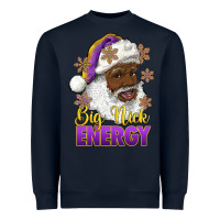 Big Nick Energy Purple And Gold Afro Santa Heavyweight Sweatshirt | Teevron