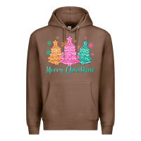 Chestnut merry christmas glitter trees Premium Hoodie - MaliasSmallBusiness