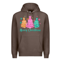 Coffee merry christmas glitter trees Premium Hoodie - MaliasSmallBusiness