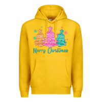 Lemon merry christmas glitter trees Premium Hoodie - MaliasSmallBusiness