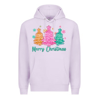 Lilac merry christmas glitter trees Premium Hoodie - MaliasSmallBusiness