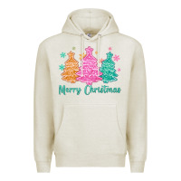 Oatmeal Heather merry christmas glitter trees Premium Hoodie - MaliasSmallBusiness