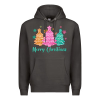 Smoke merry christmas glitter trees Premium Hoodie - MaliasSmallBusiness
