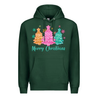 Sports Green merry christmas glitter trees Premium Hoodie - MaliasSmallBusiness