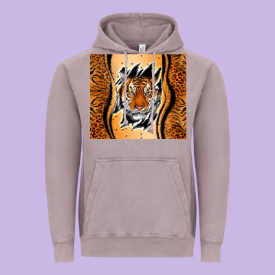 Tiger Scratch Mark Vintage Hoodie Designed By Ranaportraitstore