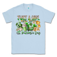 Dusty Blue Just a Girl who Loves Saint Patrick's Day Classic Tee - RacoonDesign