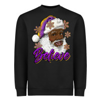 Black believe purple and gold african american santa Heavyweight Sweatshirt - RanaPortraitStore