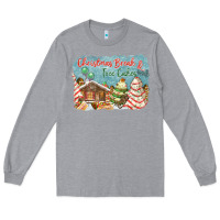 Heather Grey christmas break and tree cakes Long Sleeve Tee - FaDigitalArtStudio