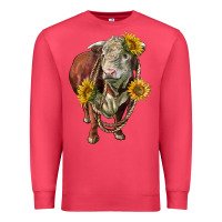 Cardinal hereford bull rope and sunflowers Premium Sweatshirt - LillyAllenDesigns