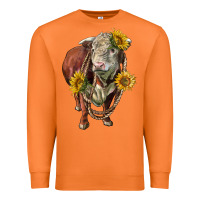 Carrot hereford bull rope and sunflowers Premium Sweatshirt - LillyAllenDesigns
