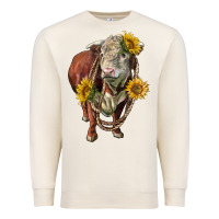 Sandshell hereford bull rope and sunflowers Premium Sweatshirt - LillyAllenDesigns