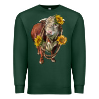 Sports Green hereford bull rope and sunflowers Premium Sweatshirt - LillyAllenDesigns