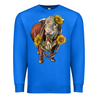 True Royal hereford bull rope and sunflowers Premium Sweatshirt - LillyAllenDesigns