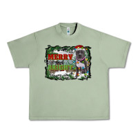 Oil Green merry and bright pitbull with farm Urban Heavy Tee - RanaPortraitStore