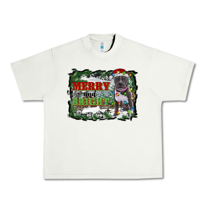 Merry And Bright Pitbull With Farm Urban Heavy Tee by RanaPortraitStore | Teevron