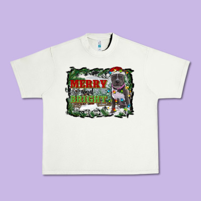 Merry And Bright Pitbull With Farm Urban Heavy Tee Designed By Ranaportraitstore